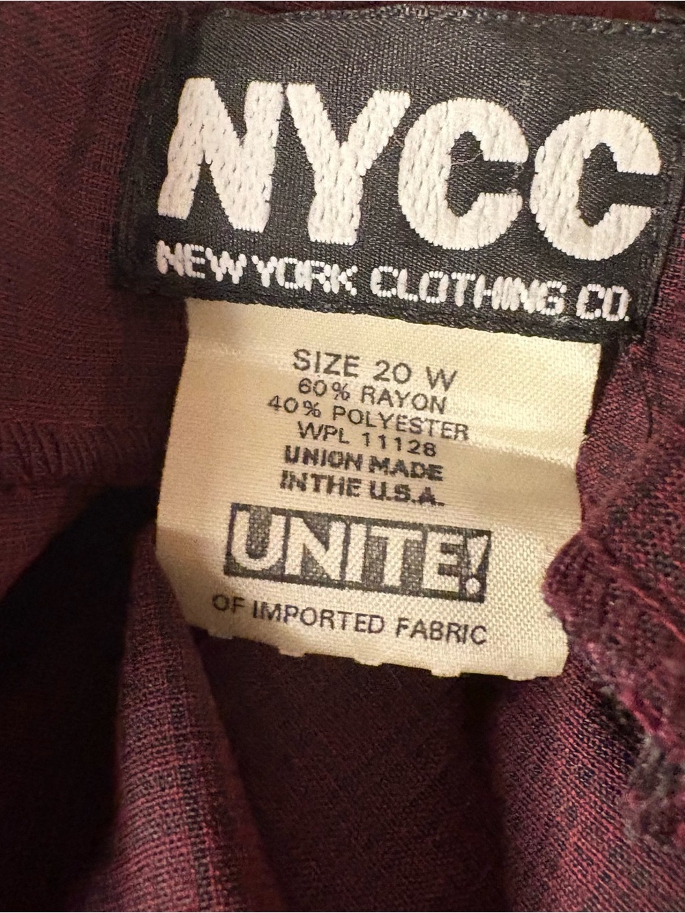 Vintage NYC New York Clothing Co. Burgundy Pencil Skirt - Picture 4 of 4